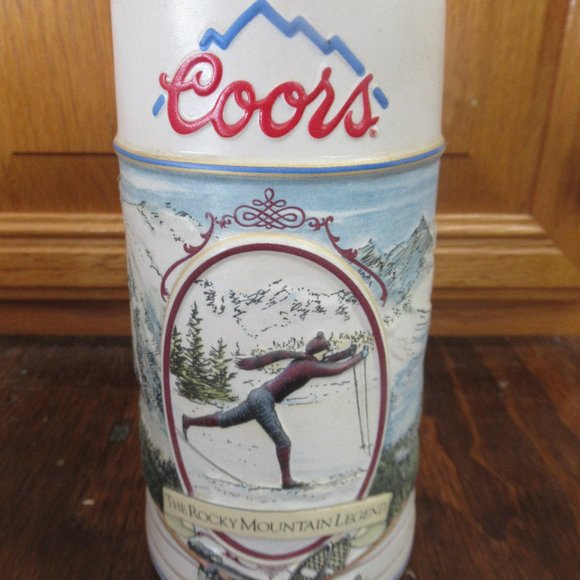 Vintage Collectible COORS Beer Stein Rocky Mountain Legends Series:Skiing #00795 - Picture 1 of 5